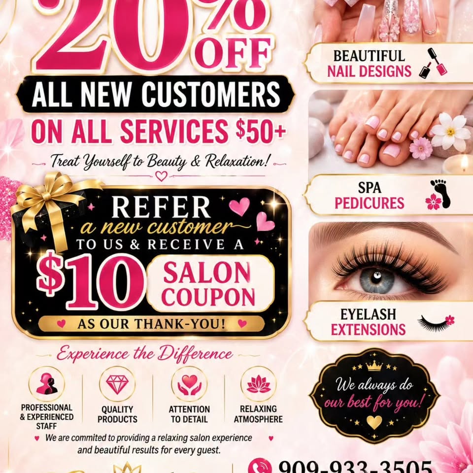 Full Nail & Eyelash Studio Care in Ontario, CA